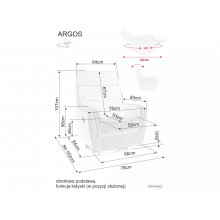Fotel rozkładany obrotowy Argos Velvet beżowy Signal