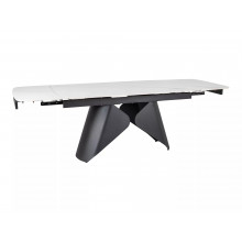 Stół rozkładany z ceramicznym blatem Armando 160-240x90cm biały mat / czarny mat Signal