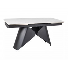 Stół rozkładany z ceramicznym blatem Armando 160-240x90cm biały mat / czarny mat Signal