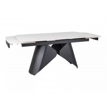 Stół rozkładany z ceramicznym blatem Armando 160-240x90cm biały mat / czarny mat Signal