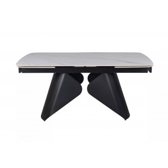 Stół rozkładany z ceramicznym blatem Armando 160-240x90cm biały mat / czarny mat Signal