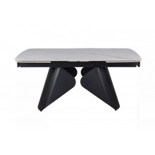 Stół rozkładany z ceramicznym blatem Armando 160-240x90cm biały mat / czarny mat Signal