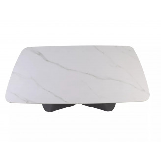 Stół rozkładany z ceramicznym blatem Armando 160-240x90cm biały mat / czarny mat Signal
