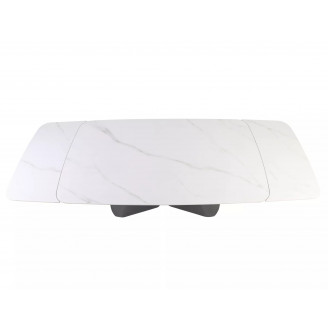 Stół rozkładany z ceramicznym blatem Armando 160-240x90cm biały mat / czarny mat Signal