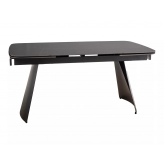 Stół rozkładany nowoczesny Bacardi 160-240x90cm czarny efekt marmuru / czarny mat Signal