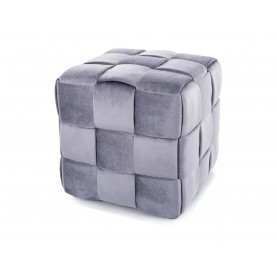 Pufa welurowa kostka Casel Velvet 42x42cm szara Signal