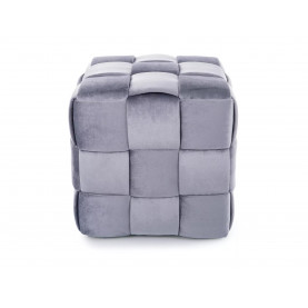 Pufa welurowa kostka Casel Velvet 42x42cm szara Signal 2
