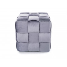 Pufa welurowa kostka Casel Velvet 42x42cm szara Signal