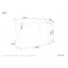 Stół prostokątny City 110x75cm dąb artisan / czarny Signal