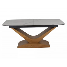 Stół rozkładany nowoczesny Dolce 180-240x95cm biały marmur / dąb Signal