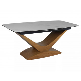 Stół rozkładany nowoczesny Dolce 180-240x95cm biały marmur / dąb Signal