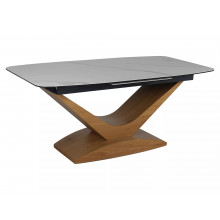 Stół rozkładany nowoczesny Dolce 180-240x95cm biały marmur / dąb Signal