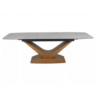 Stół rozkładany nowoczesny Dolce 180-240x95cm biały marmur / dąb Signal