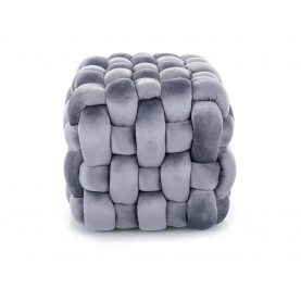 Pufa welurowa dekoracyjna Faris Velvet 45x45cm szara Signal 2