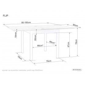 Stół kwadratowy rozkładany Flip 80x80cm kaszmir / dąb cremona torro Signal 2