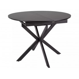 Stół okrągły rozkładany Gaston Ceramic 100cm czarny efekt marmuru / czarny mat Signal 2