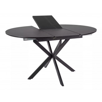 Stół okrągły rozkładany Gaston Ceramic 100cm czarny efekt marmuru / czarny mat Signal