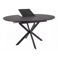 Stół okrągły rozkładany Gaston Ceramic 100cm czarny efekt marmuru / czarny mat Signal