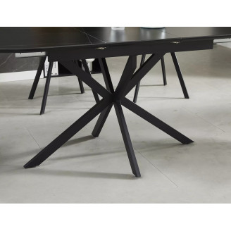 Stół owalny rozkładany Gaston Ceramic 140cm czarny efekt marmuru / czarny mat Signal