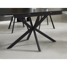 Stół owalny rozkładany Gaston Ceramic 140cm czarny efekt marmuru / czarny mat Signal