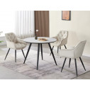Stół okrągły ceramiczny Ideal Ceramic 100cm biały efekt marmuru / czarny Signal