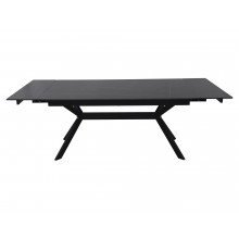 Stół rozkładany Imperia 160-220x90cm czarny efekt marmuru / czarny mat Signal