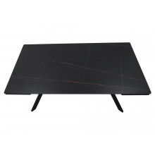 Stół rozkładany Imperia 160-220x90cm czarny efekt marmuru / czarny mat Signal