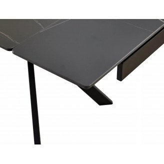Stół rozkładany Imperia 160-220x90cm czarny efekt marmuru / czarny mat Signal