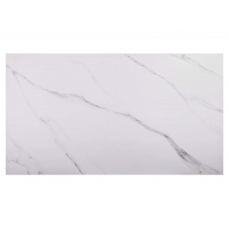 Stół rozkładany ceramiczny Laconi 160-220x90cm biały mat efekt marmuru / czarny Signal