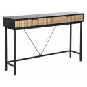 Konsolka ryflowana z 2 szufladami Mago 120x30cm czarny / dąb Signal