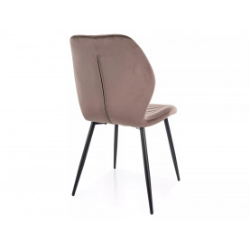 Krzesło welurowe z przeszyciem Mike Velvet cappuccino Signal 2