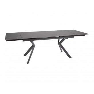Stół rozkładany ceramiczny Norton 160-240x90cm czarny efekt marmuru / czarny mat Signal