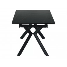 Stół rozkładany ceramiczny Norton 160-240x90cm czarny efekt marmuru / czarny mat Signal