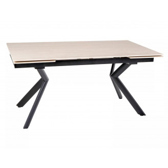 Stół rozkładany ceramiczny Norton 160-240x90cm travertine beżowy / czarny mat Signal