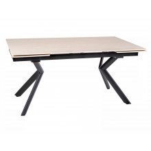 Stół rozkładany ceramiczny Norton 160-240x90cm travertine beżowy / czarny mat Signal
