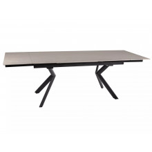 Stół rozkładany ceramiczny Norton 160-240x90cm travertine beżowy / czarny mat Signal