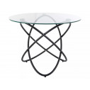 Stół szklany okrągły Orbit 100cm przeźroczysty / czarny Signal