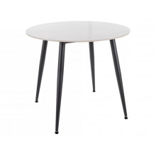 Stół okrągły ceramiczny Rion 90cm biały efekt marmuru / czarny Signal