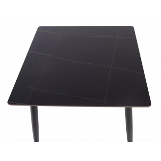 Stół ceramiczny nowoczesny Rion 160x90cm czarny efekt marmuru / czarny Signal