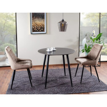 Stół ceramiczny okrągły Rion 90cm czarny efekt marmuru / czarny Signal