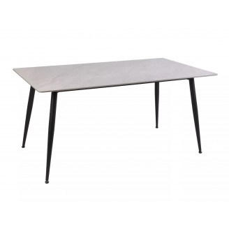 Stół ceramiczny nowoczesny Rion 130x70cm szary efekt marmuru / czarny Signal