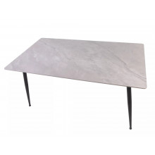 Stół ceramiczny nowoczesny Rion 130x70cm szary efekt marmuru / czarny Signal