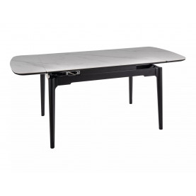 Stół ceramiczny rozkładany Sento 120-180x80cm biały efekt marmuru / czarny Signal 2