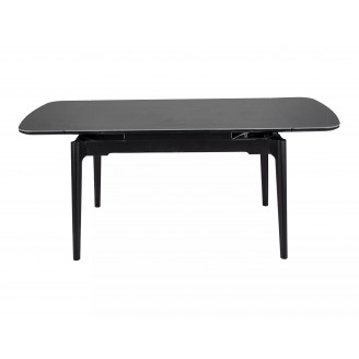 Stół ceramiczny rozkładany Sento 120-180x80cm czarny efekt marmuru / czarny Signal