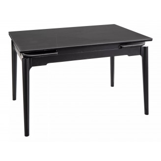 Stół ceramiczny rozkładany Sento 120-180x80cm czarny efekt marmuru / czarny Signal