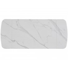 Stół ceramiczny rozkładany Sento 120-180x80cm biały efekt marmuru / czarny Signal
