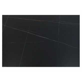 Stół ceramiczny rozkładany Sento 120-180x80cm czarny efekt marmuru / czarny Signal