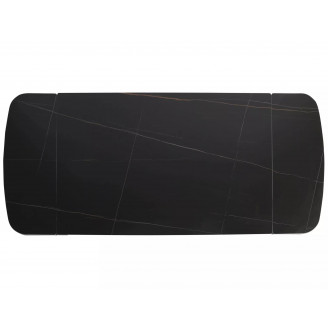 Stół ceramiczny rozkładany Sento 120-180x80cm czarny efekt marmuru / czarny Signal
