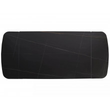 Stół ceramiczny rozkładany Sento 120-180x80cm czarny efekt marmuru / czarny Signal