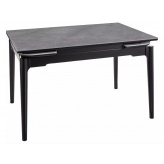 Stół ceramiczny rozkładany Sento 120-180x80cm szary efekt marmuru / czarny Signal